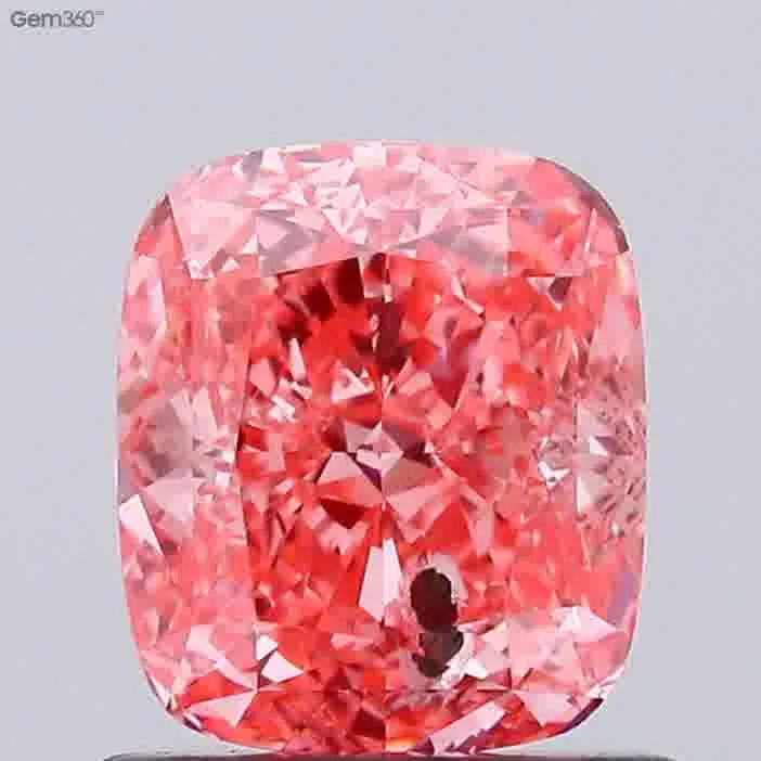 1.13ct Cushion brilliant Lab Grown Diamond (Colour Fancy Vivid Pink, Clarity SI2, IGI Certified)