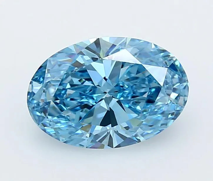 2.02ct Oval Lab Grown Diamond (Colour Fancy Vivid Blue, Clarity VVS1, IGI Certified)