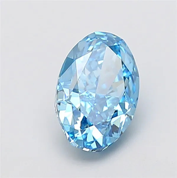 2.02ct Oval Lab Grown Diamond (Colour Fancy Vivid Blue, Clarity VVS2, IGI Certified)