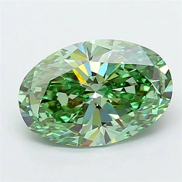2.02ct Oval Lab Grown Diamond (Colour Fancy Vivid Green, Clarity VVS2, IGI Certified)