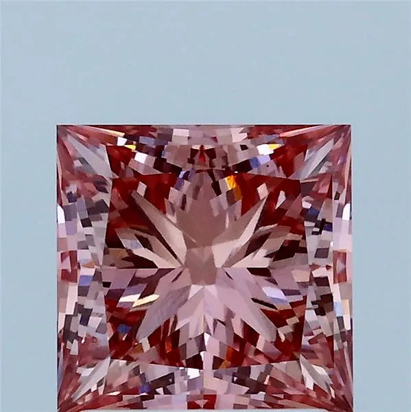 2.03ct Princess Lab Grown Diamond (Colour Fancy Vivid Pink, Clarity VS1, IGI Certified)