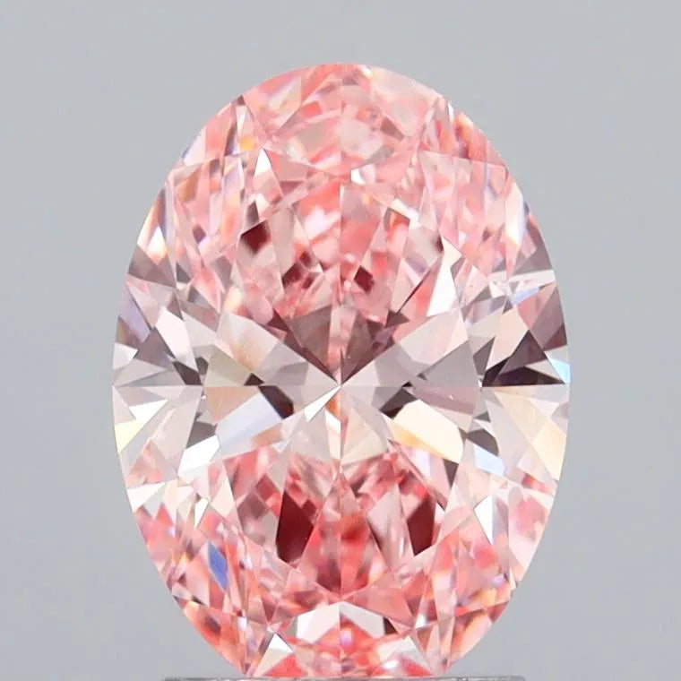 2.29ct Oval Lab Grown Diamond (Colour Fancy Vivid Pink, Clarity VVS2, IGI Certified)