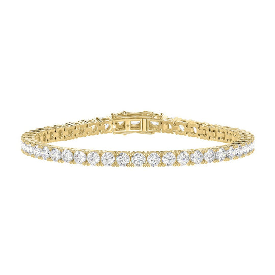 Lab Diamond Tennis Bracelet | 4-Prong Basket | 14k Yellow Gold | 3 ctw