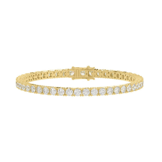 Lab Diamond Tennis Bracelet | 4-Prong Basket | 14k Yellow Gold | 5 ctw