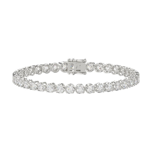 Lab Diamond Tennis Bracelet | Microfusion Basket | 14k White Gold | 7 ctw