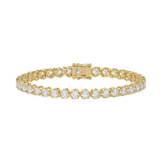 Lab Diamond Tennis Bracelet | Microfusion Basket | 14k Yellow Gold | 7 ctw