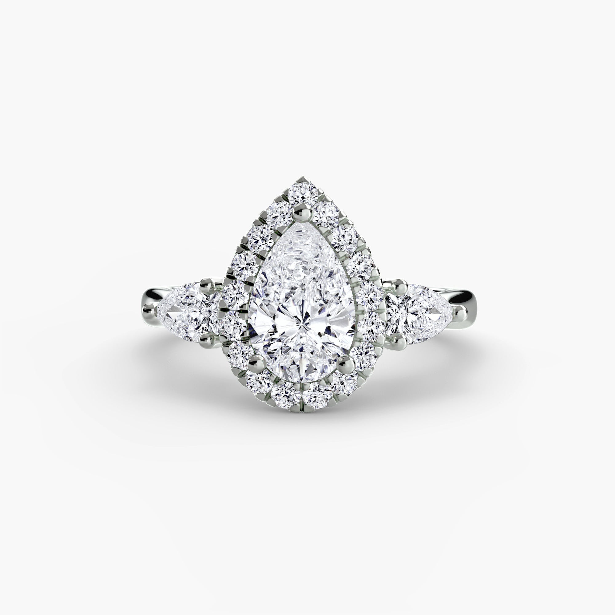 Aura Double Halo Pear Setting