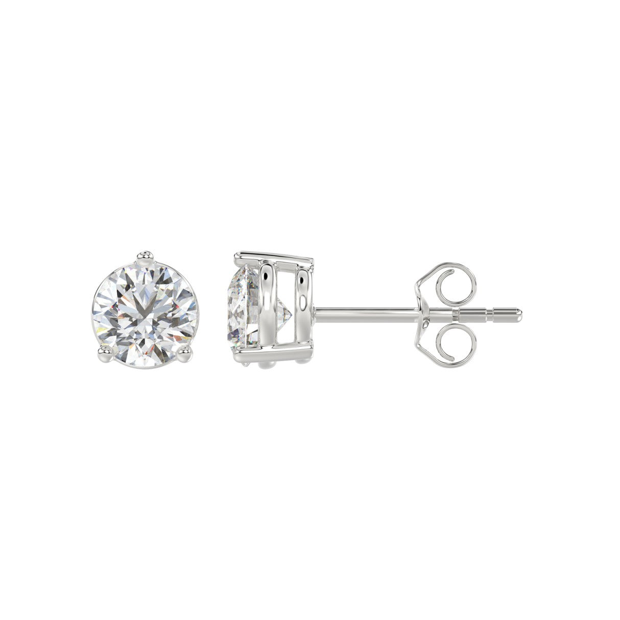 Lab Diamond Stud Earrings | 14k White Gold | 2 ctw