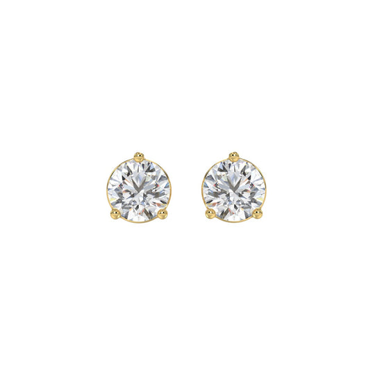 Lab Diamond Stud Earrings | 14k Yellow Gold | 2 ctw