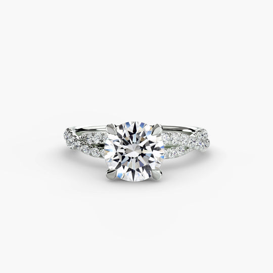 Marbella Twisted Pavé Solitaire Setting