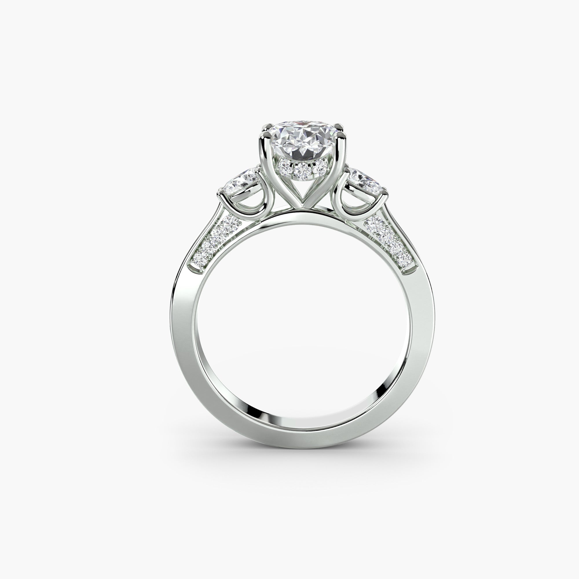 Mykonos 3-Stone with Pavé Shoulders