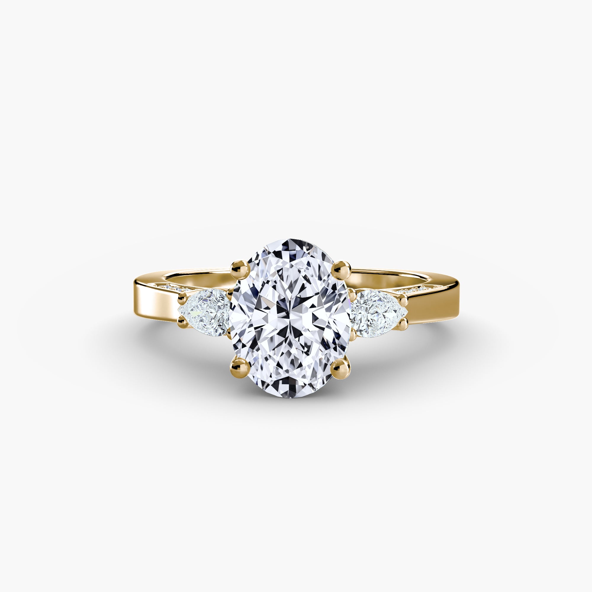 Mykonos 3-Stone with Pavé Shoulders