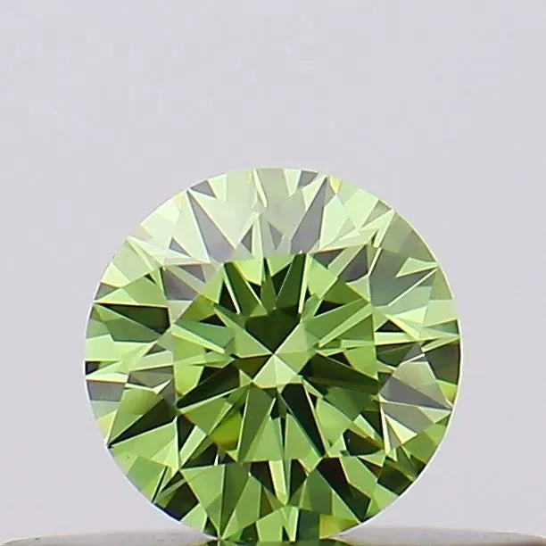0.21ct Round Lab Grown Diamond (Colour Fancy Vivid Green, Clarity VS1, Cut ID, IGI Certified)