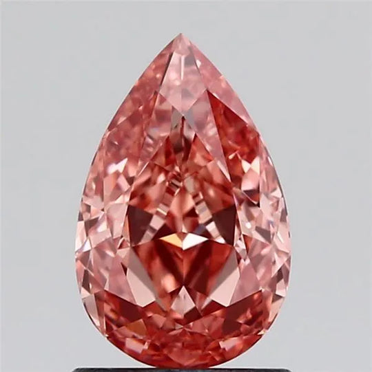1.13ct Pear Lab Grown Diamond (Colour Fancy Vivid Orangey Pink, Clarity VS1, IGI Certified)