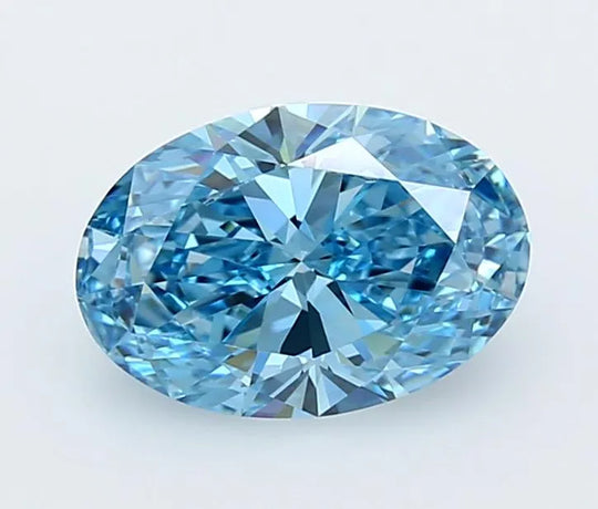 2.02ct Oval Lab Grown Diamond (Colour Fancy Vivid Blue, Clarity VVS1, IGI Certified)