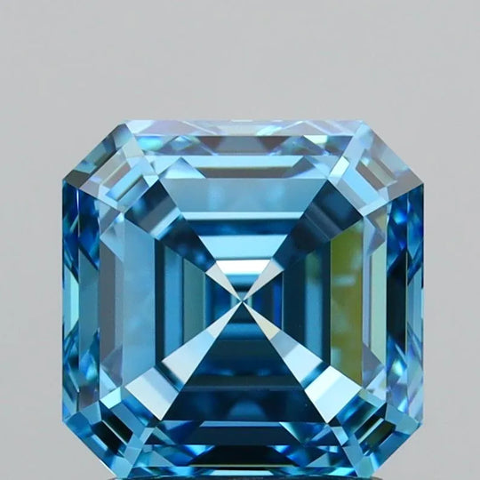 2.03ct Asscher Lab Grown Diamond (Colour Fancy Vivid Blue, Clarity VVS2, IGI Certified)