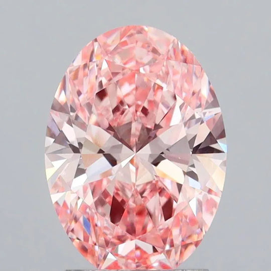 2.29ct Oval Lab Grown Diamond (Colour Fancy Vivid Pink, Clarity VVS2, IGI Certified)