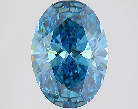 2.46ct Oval Lab Grown Diamond (Colour Fancy Vivid Blue, Clarity VS1, IGI Certified)