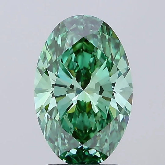 2.52ct Oval Lab Grown Diamond (Colour Fancy Vivid Green, Clarity VVS2, IGI Certified)