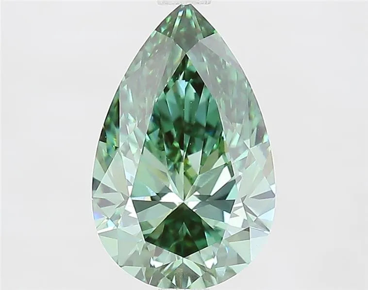 2.53ct Pear Lab Grown Diamond (Colour Fancy Vivid Green, Clarity VVS2, IGI Certified)