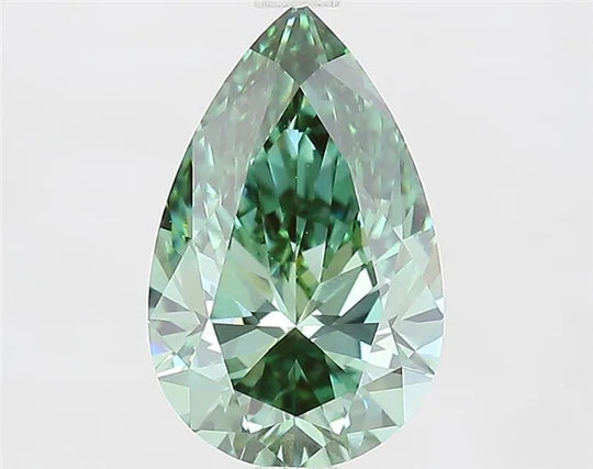 2.53ct Pear Lab Grown Diamond (Colour Fancy Vivid Green, Clarity VVS2, IGI Certified)