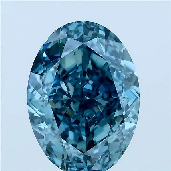 2.81ct Oval Lab Grown Diamond (Colour Fancy Vivid Blue, Clarity VS1, IGI Certified)