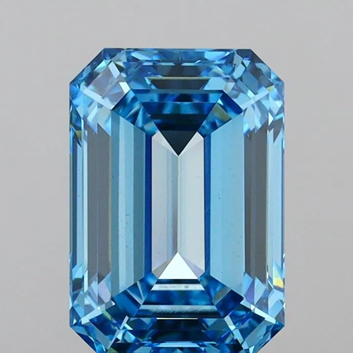 4.05ct Emerald Lab Grown Diamond (Colour Fancy Vivid Blue, Clarity VS1, IGI Certified)