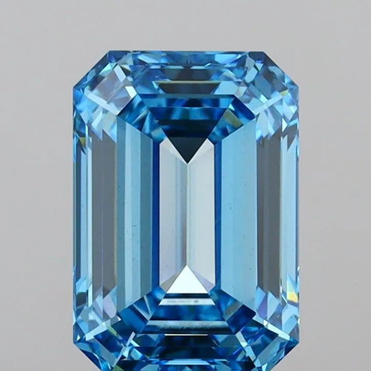 4.05ct Emerald Lab Grown Diamond (Colour Fancy Vivid Blue, Clarity VS1, IGI Certified)
