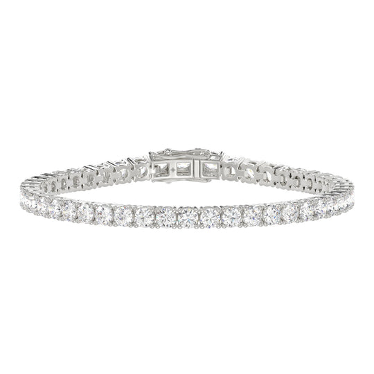Lab Diamond Tennis Bracelet | 4-Prong Basket | 14k White Gold | 3 ctw