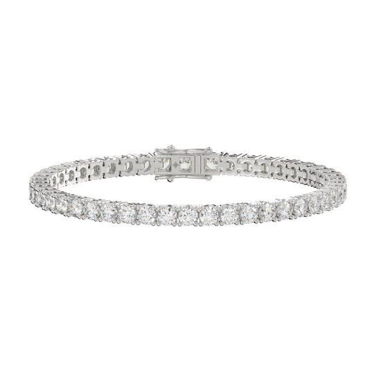 Lab Diamond Tennis Bracelet | 4-Prong Basket | 14k White Gold | 5 ctw