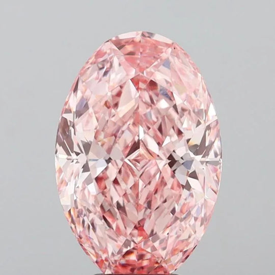 5.08ct Oval Lab Grown Diamond (Colour Fancy Vivid Pink, Clarity VVS2, IGI Certified)