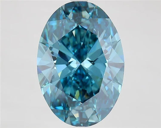 7.05ct Oval Lab Grown Diamond (Colour Fancy Vivid Blue, Clarity VS2, IGI Certified)