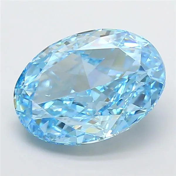8.12ct Oval Lab Grown Diamond (Colour Fancy Vivid Blue, Clarity VVS2, IGI Certified)