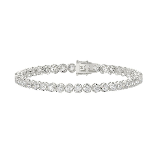 Lab Diamond Tennis Bracelet | Microfusion Basket | 14k White Gold | 5 ctw