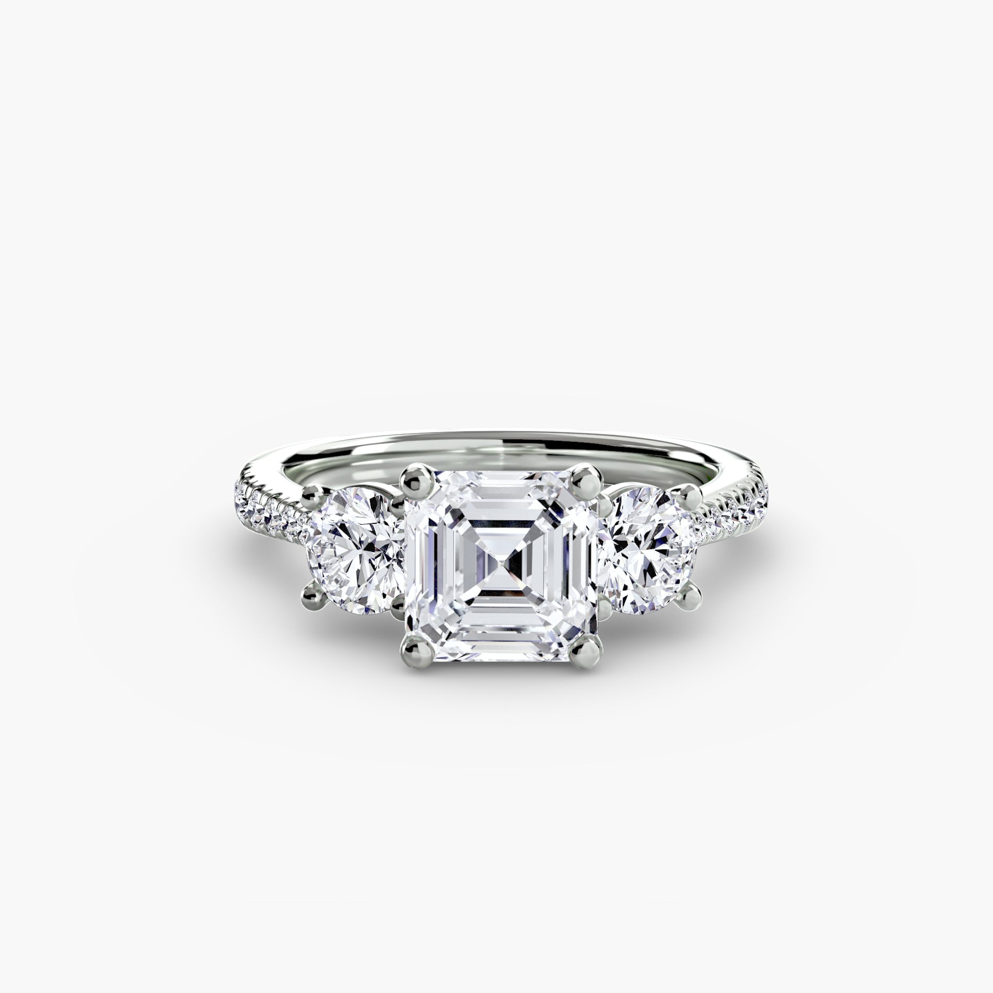 Sicily 3-Stone with Pavé Band