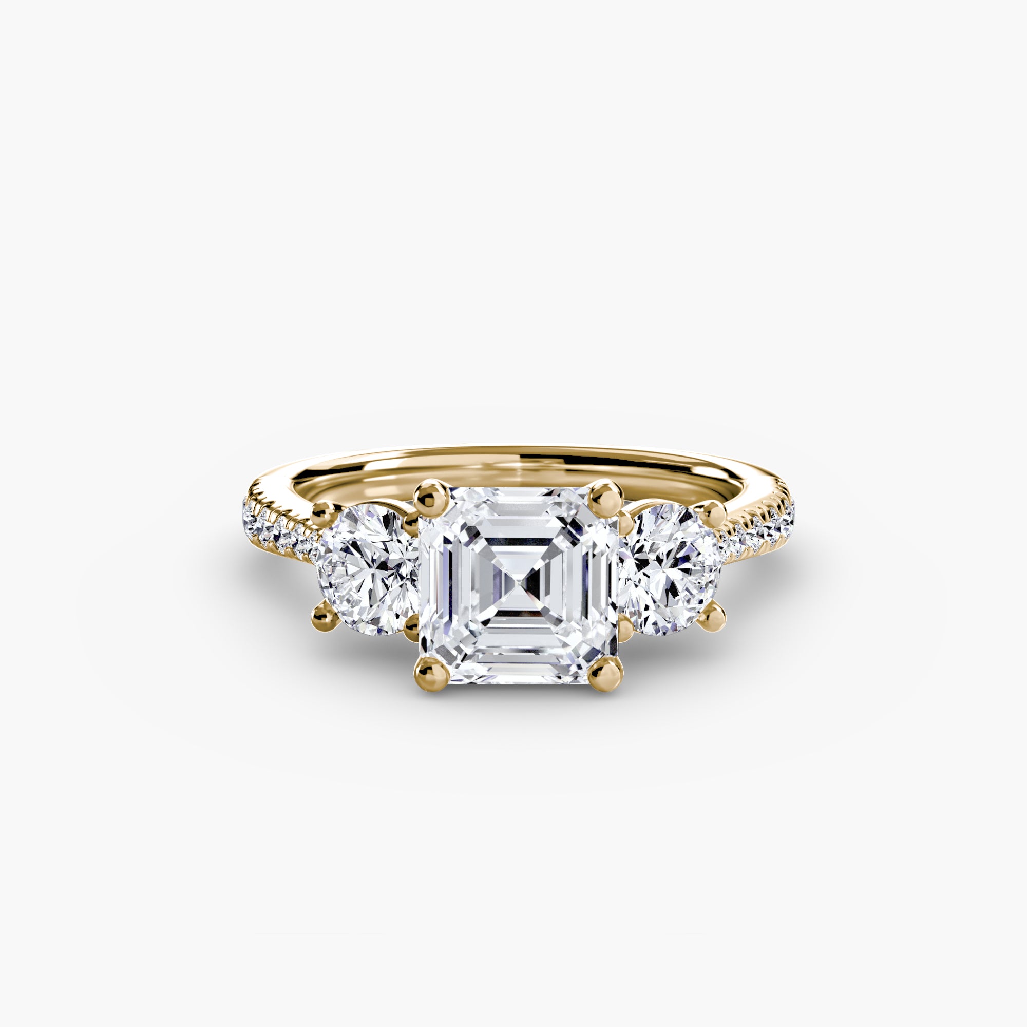 Sicily 3-Stone with Pavé Band