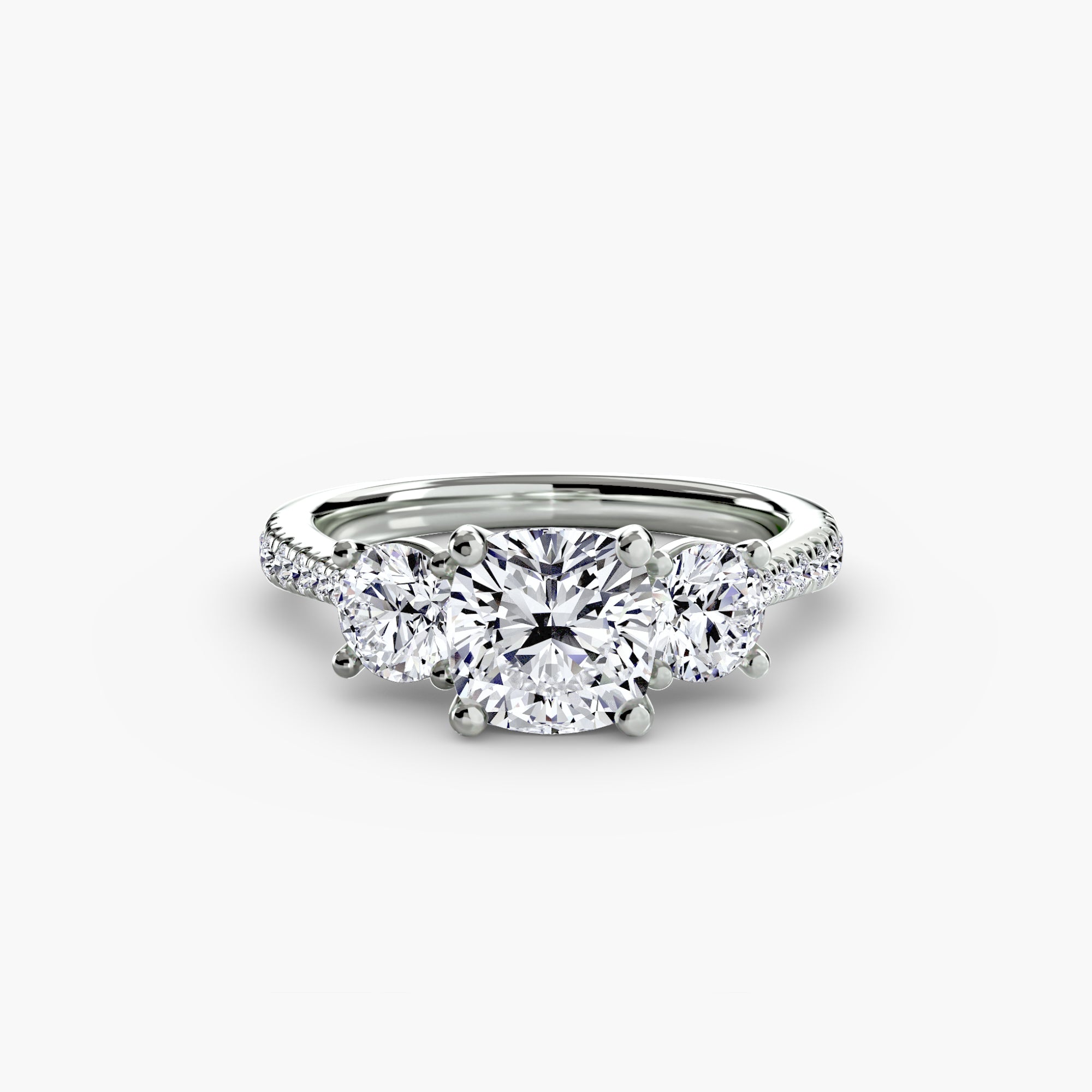 Sicily 3-Stone with Pavé Band