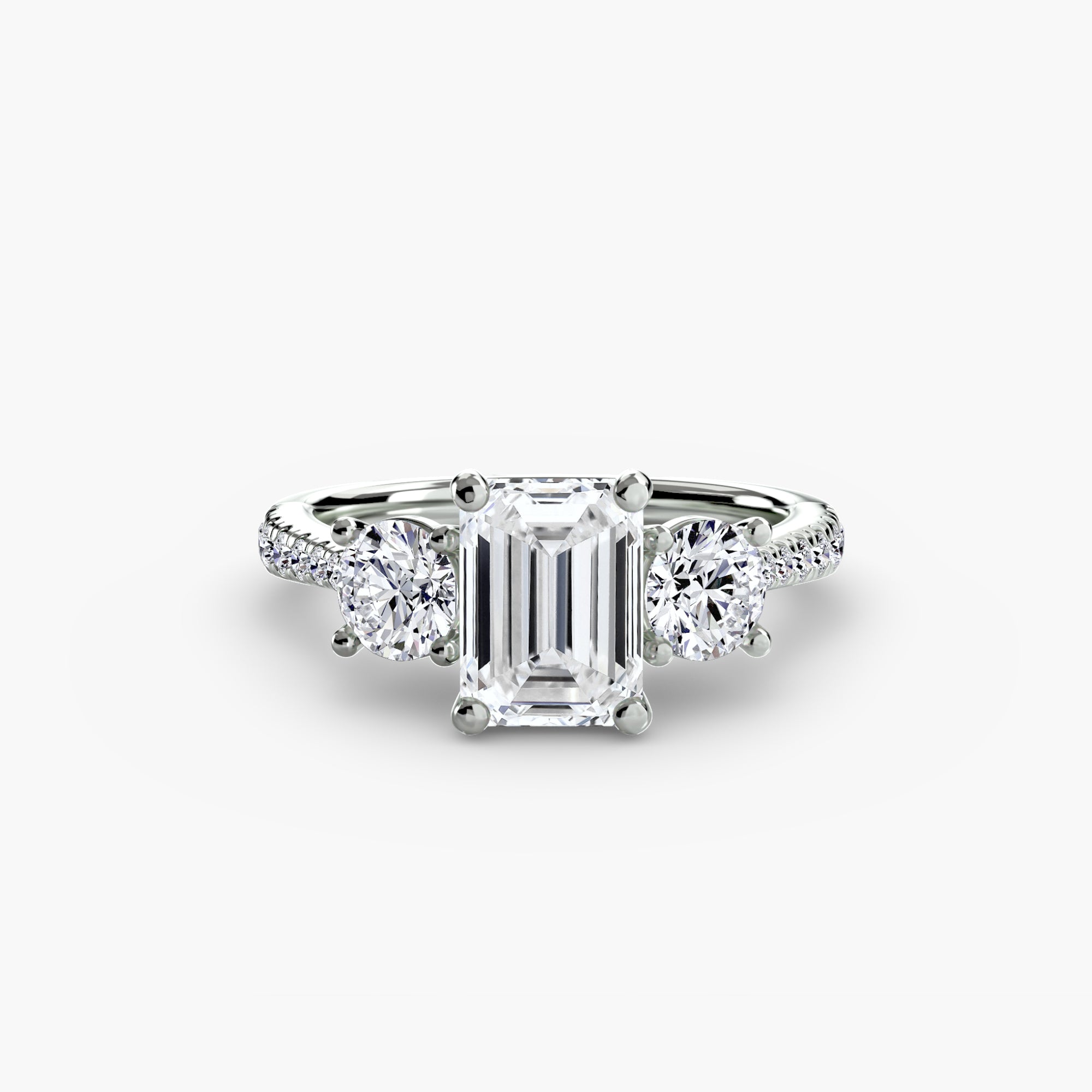 Sicily 3-Stone with Pavé Band