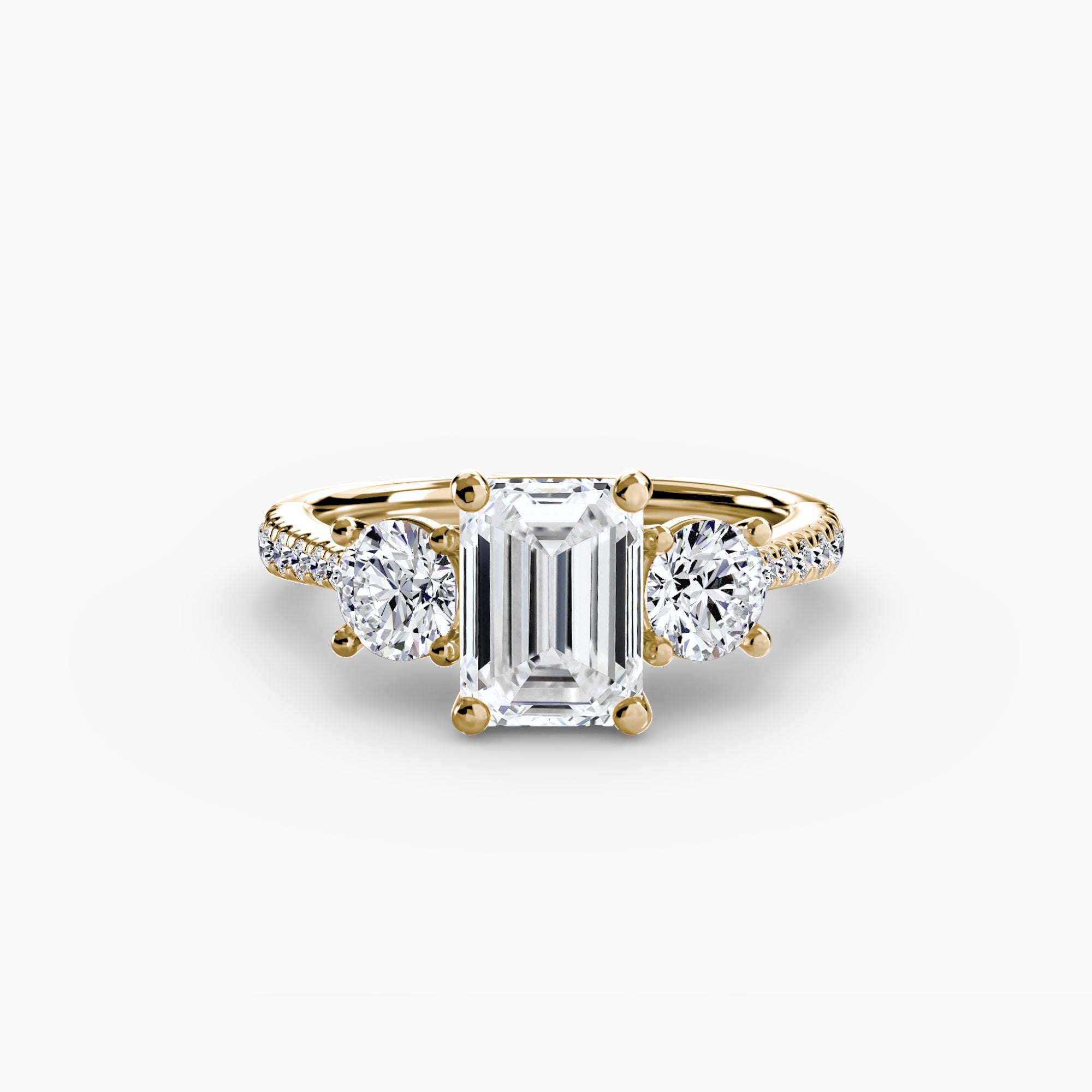 Sicily 3-Stone with Pavé Band