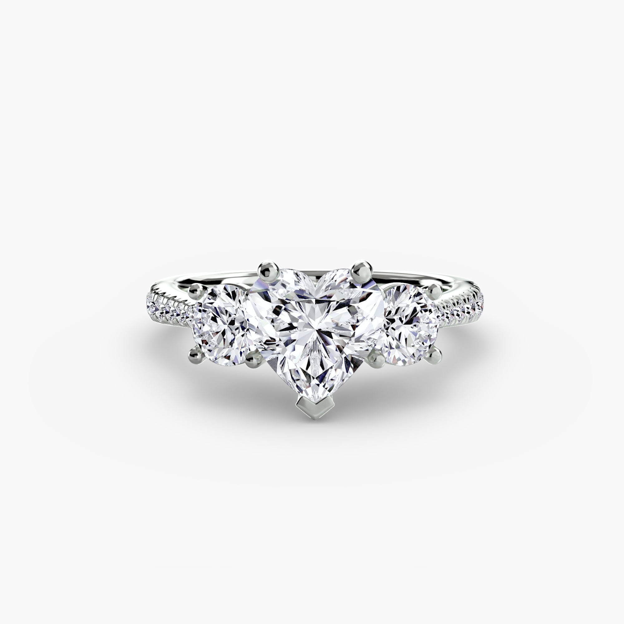 Sicily 3-Stone with Pavé Band