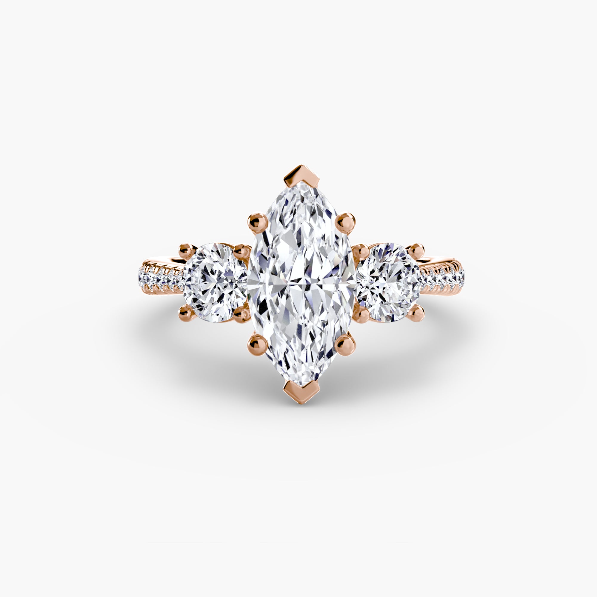 Sicily 3-Stone with Pavé Band