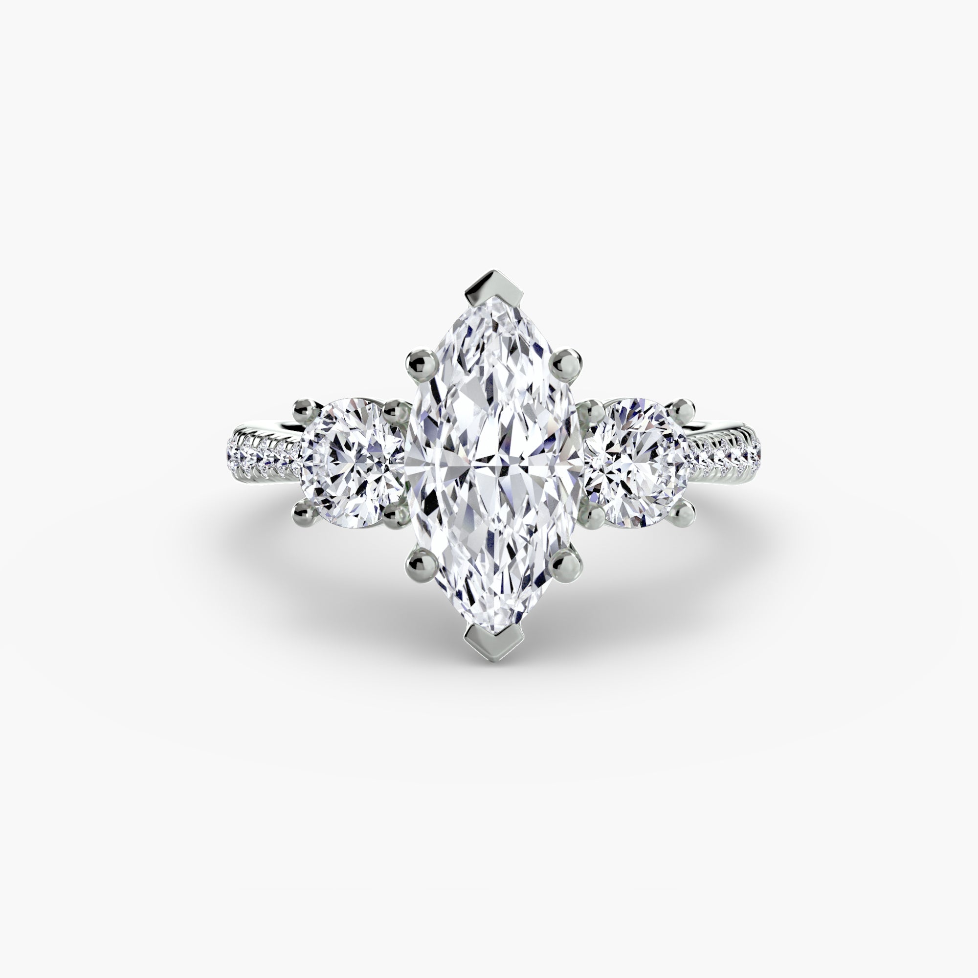Sicily 3-Stone with Pavé Band