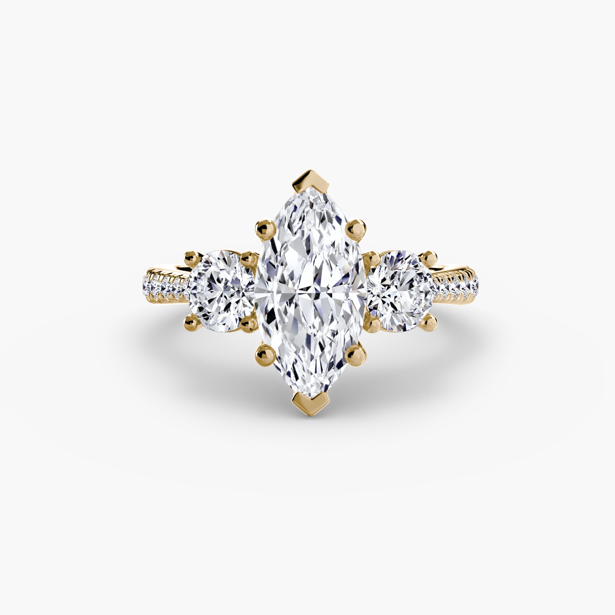 Sicily 3-Stone with Pavé Band