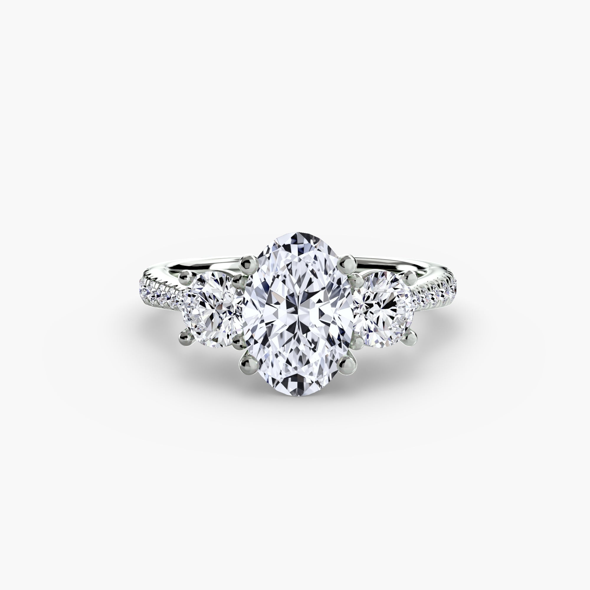 Sicily 3-Stone with Pavé Band