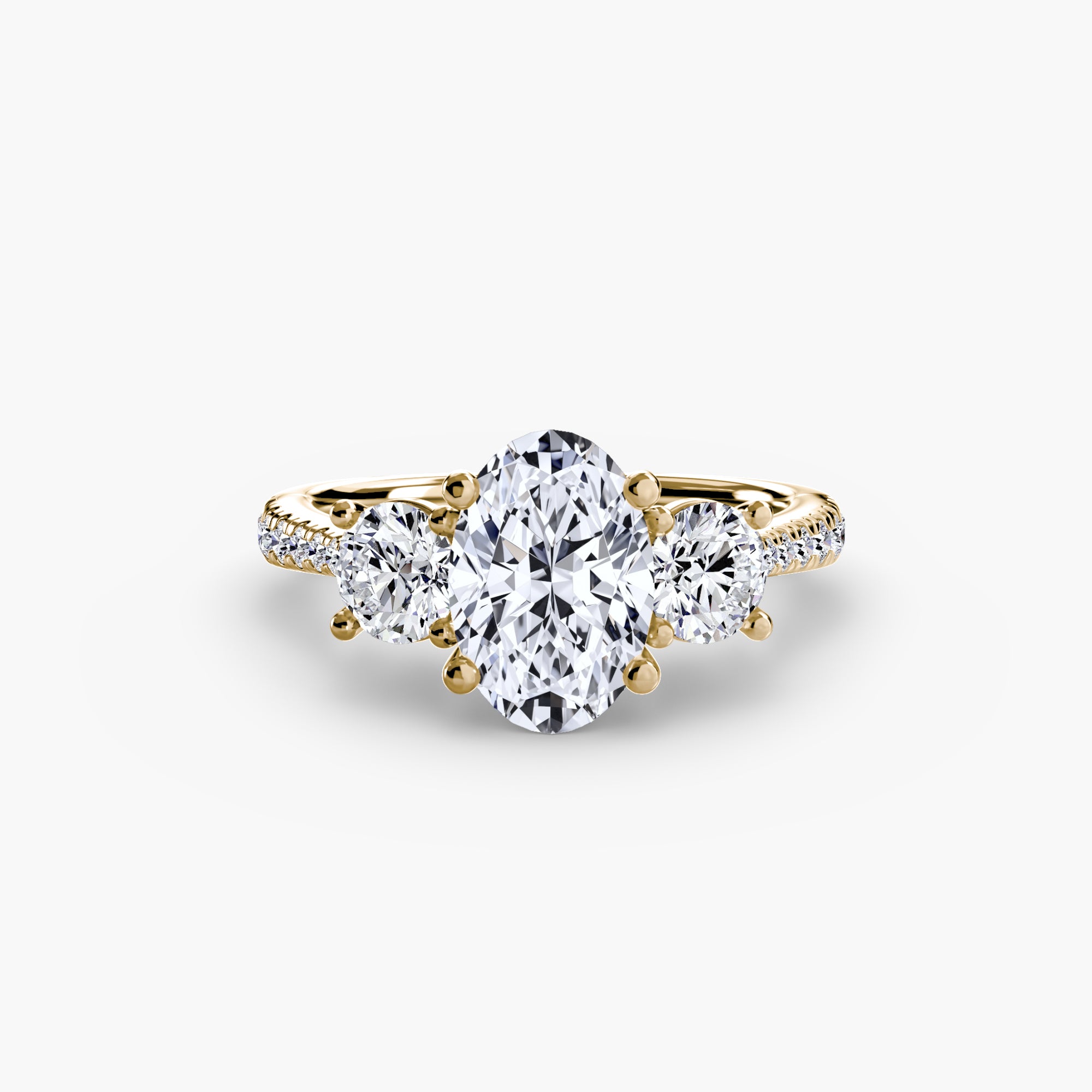 Sicily 3-Stone with Pavé Band