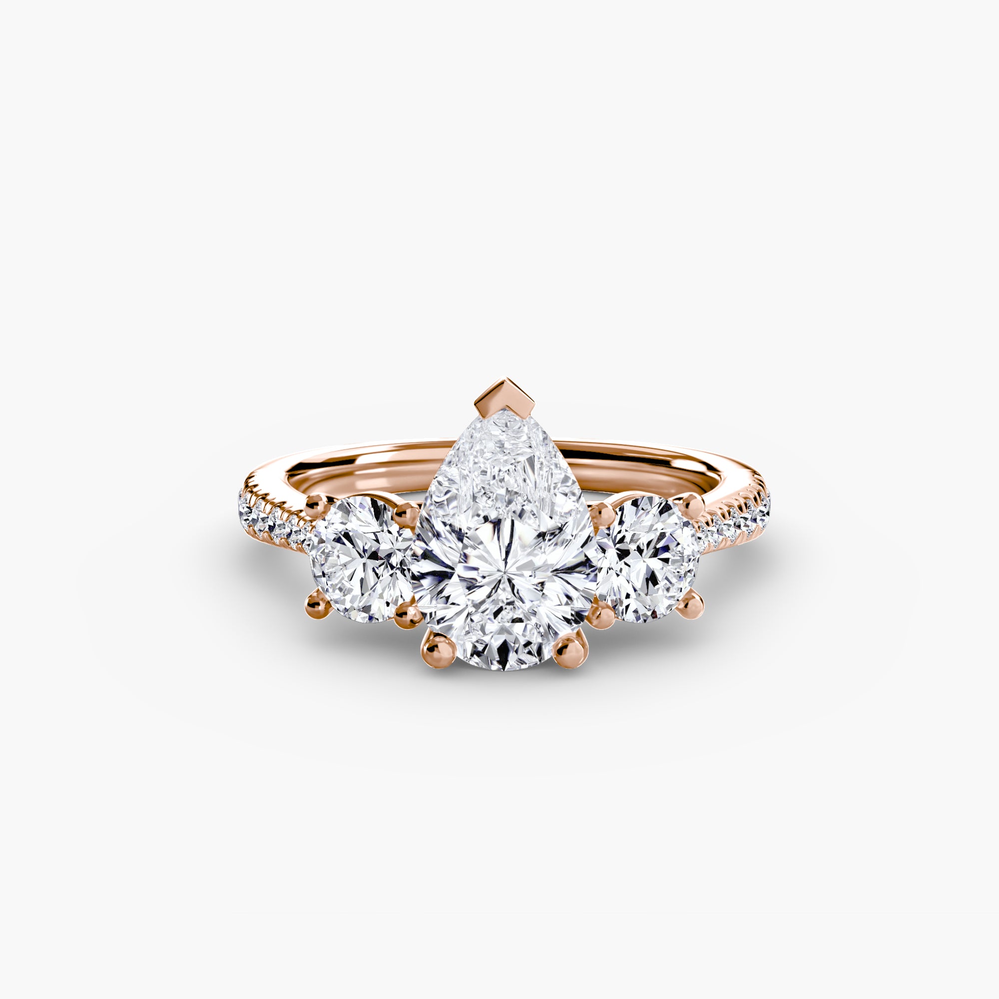 Sicily 3-Stone with Pavé Band