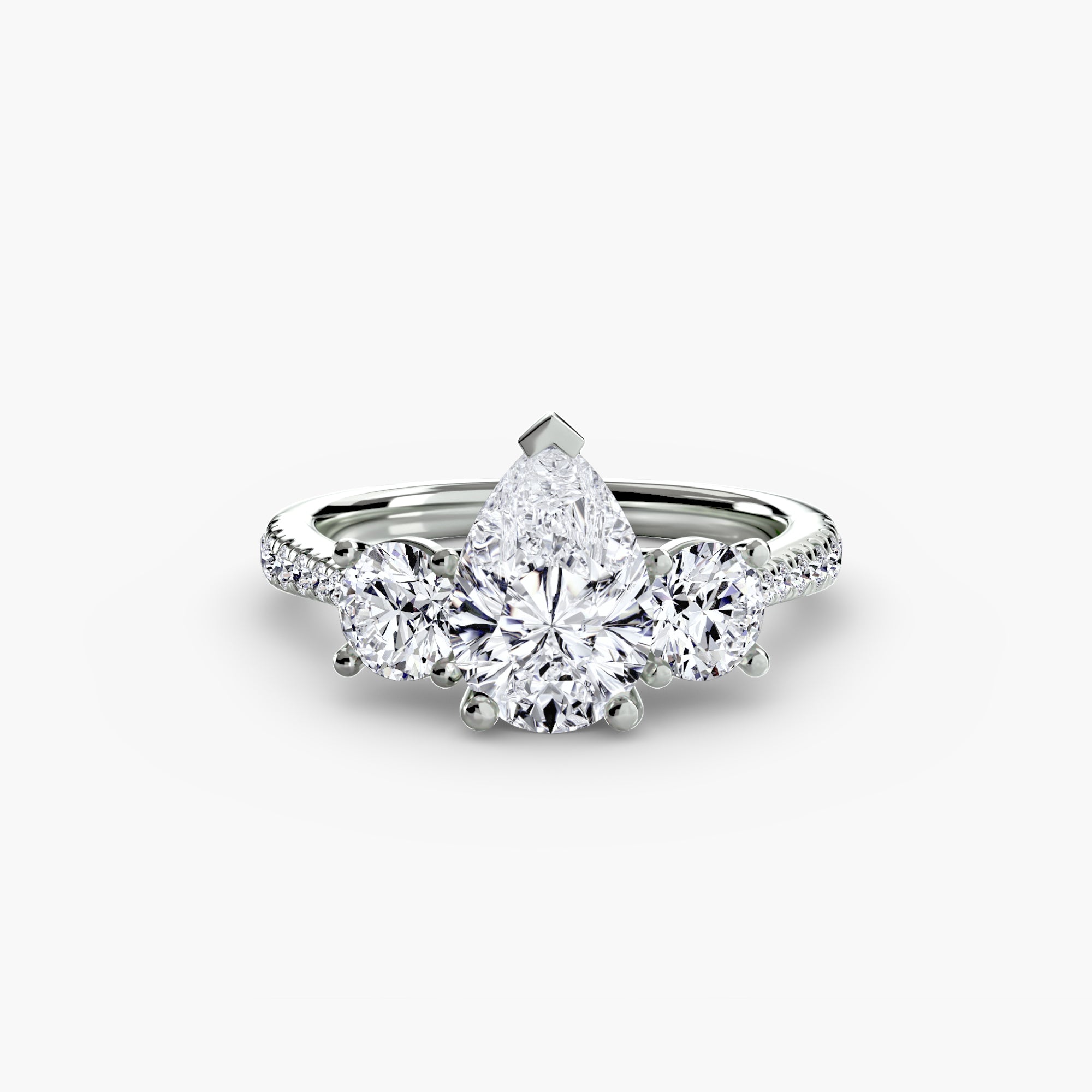 Sicily 3-Stone with Pavé Band