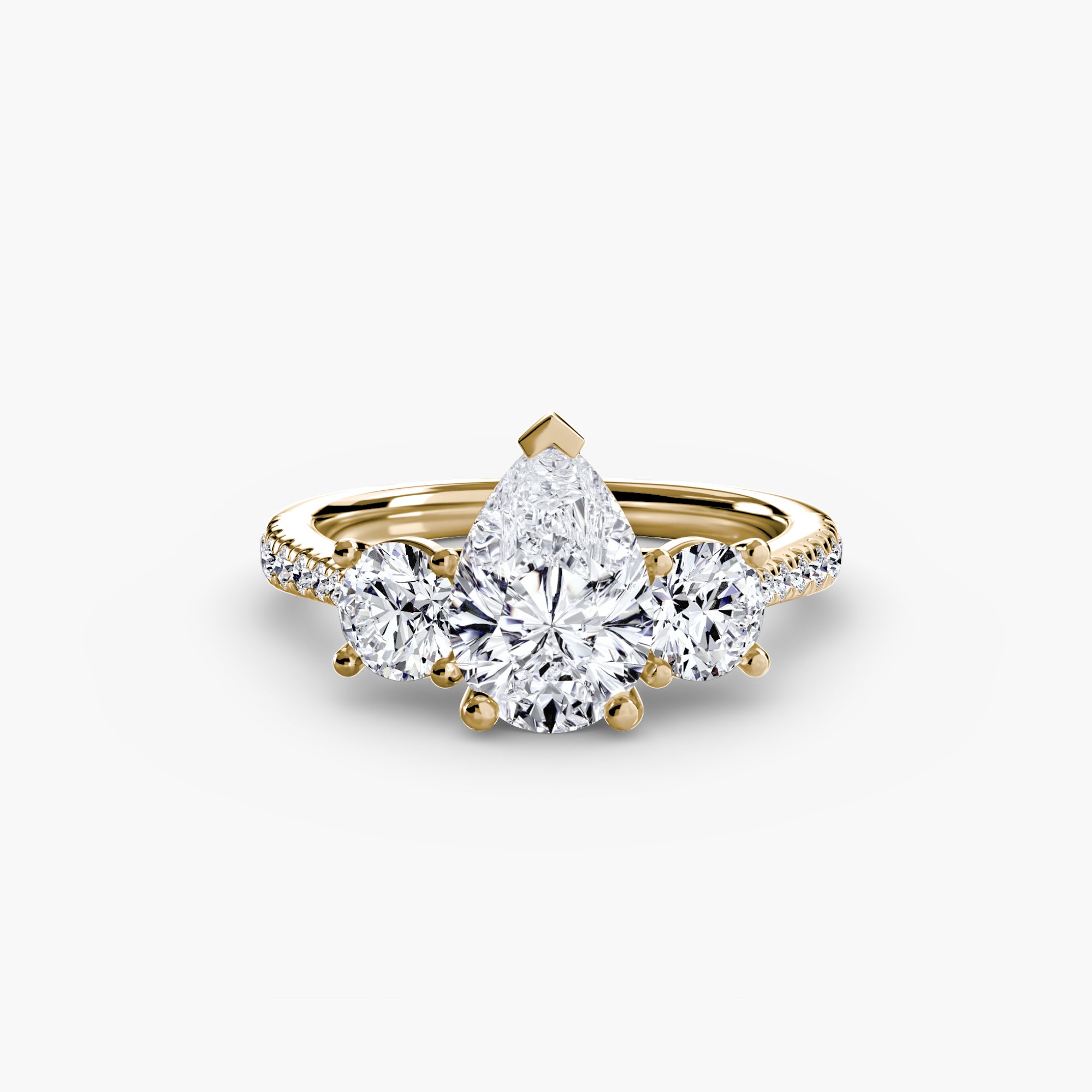 Sicily 3-Stone with Pavé Band