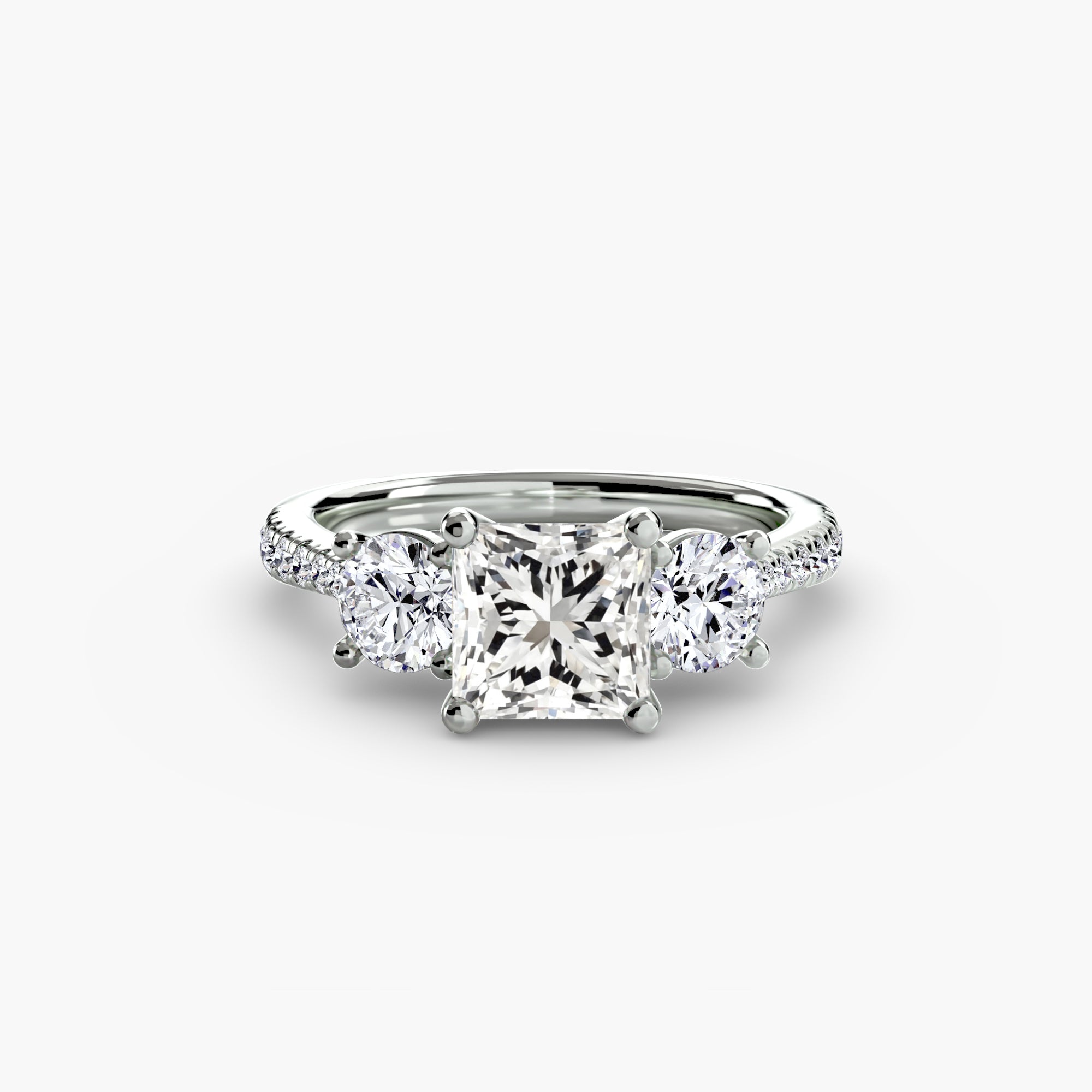 Sicily 3-Stone with Pavé Band