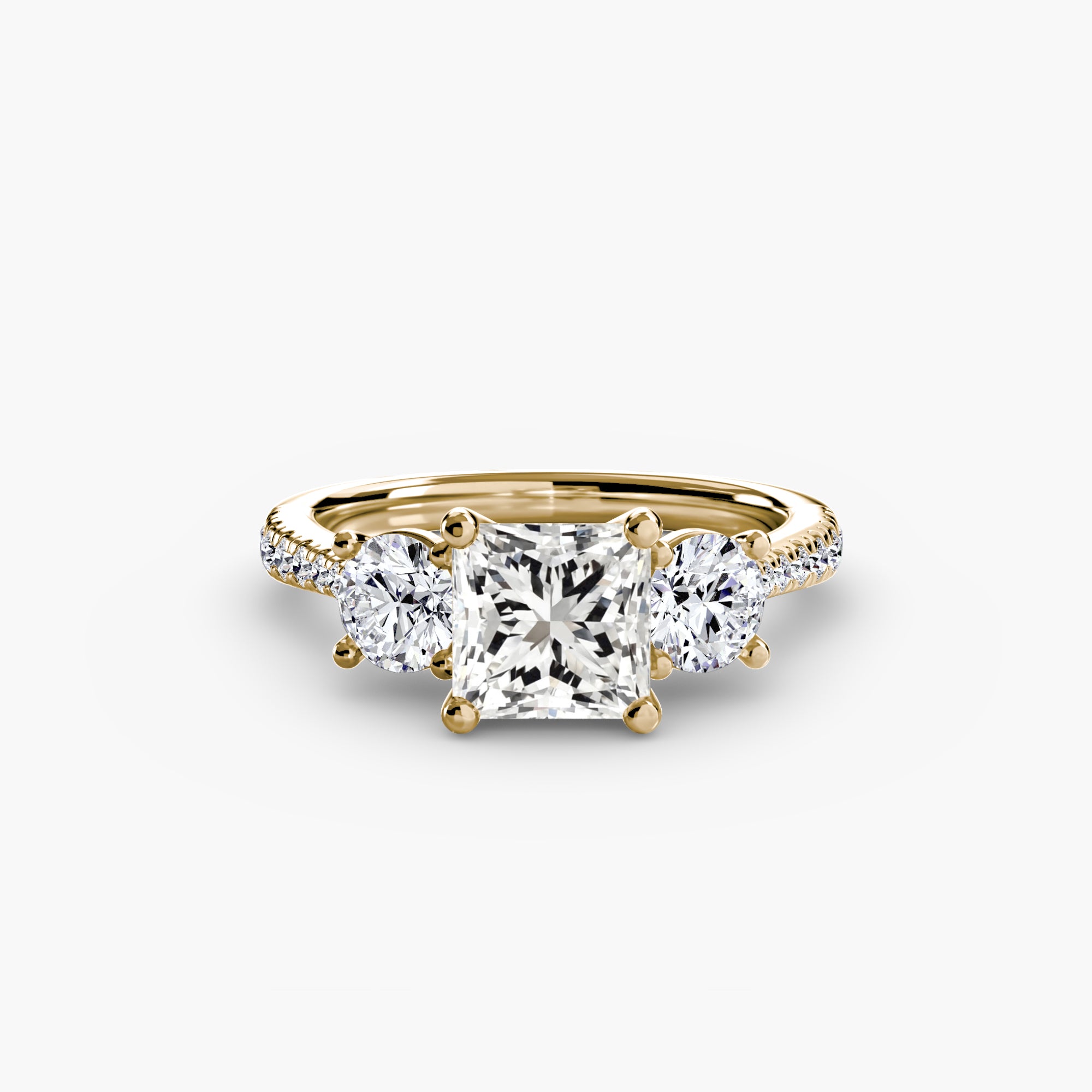 Sicily 3-Stone with Pavé Band